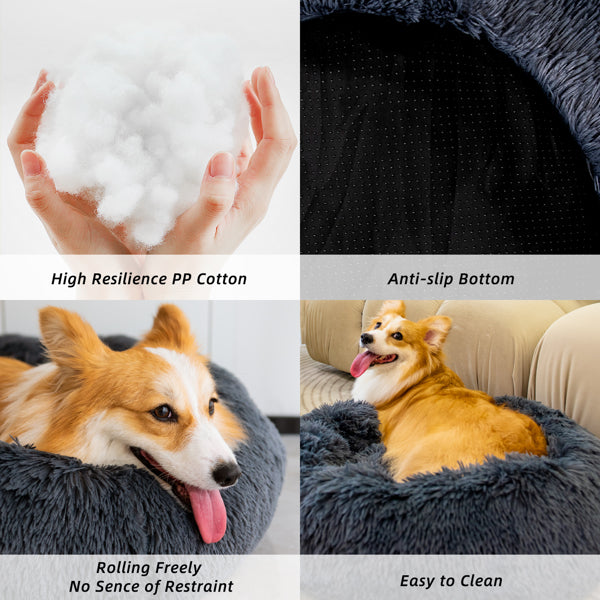 Dog Bed - Washable Fluffy For Anti Anxiety