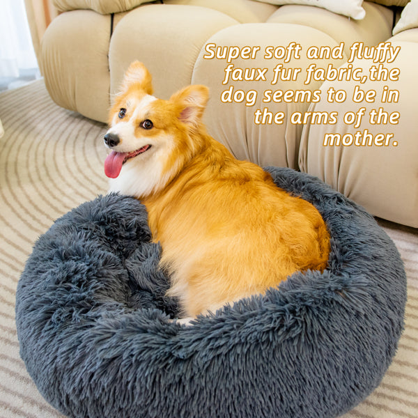 Dog Bed - Washable Fluffy For Anti Anxiety