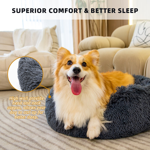 Dog Bed - Washable Fluffy For Anti Anxiety